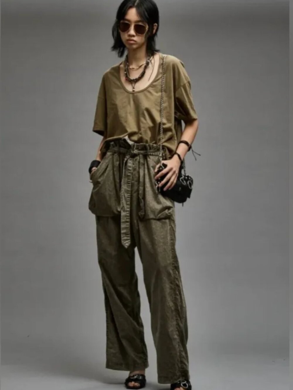 Nwt R13 High-Waist Utility Pants with Tie Belt